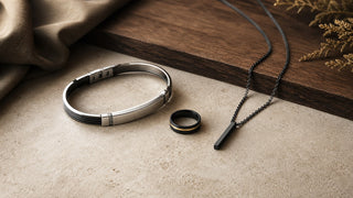 Bracelete, anel e corrente masculina como opções de presente para pais