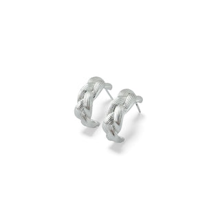 Brinco Argola Trançada Banhada a Prata 925