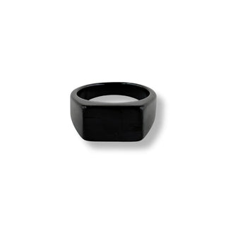 Anel de aço preto masculino quadrado da UNA EM STILL