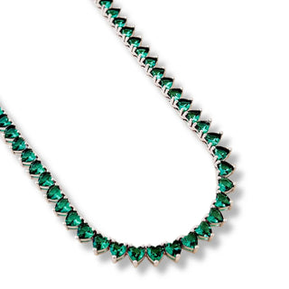 Colar riviera 3 pontas turmalina banhado a ródio da UNA Semijoias e Aço em fundo branco