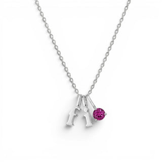 colar da linha Sign banhado a ouro 18 com dois pingentes de letra e ponto de luz