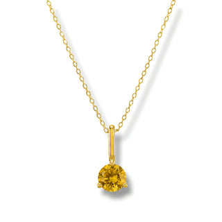 Colar Sign 2 pingentes e ponto de luz Citrino banhado a ouro 18K da UNA