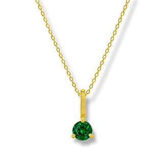 Colar Sign 2 pingentes e ponto de luz Esmeralda banhado a ouro 18K da UNA
