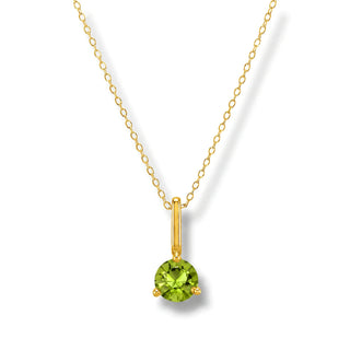 Colar Sign 2 pingentes e ponto de luz Peridoto banhado a ouro 18K da UNA