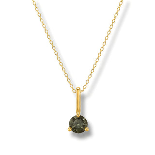 Colar Sign 2 pingentes e ponto de luz Quartzo Fumê banhado a ouro 18K da UNA