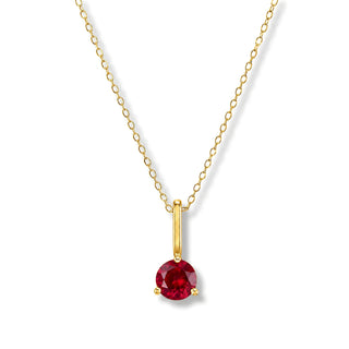 Colar Sign 2 pingentes e ponto de luz Rubi banhado a ouro 18K da UNA
