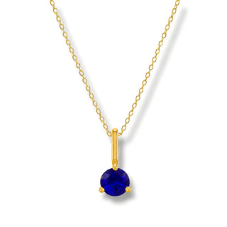 Colar Sign 2 pingentes e ponto de luz Safira Azul banhado a ouro 18K da UNA