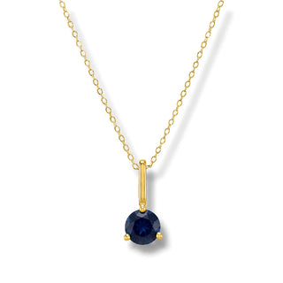 Colar Sign 2 pingentes e ponto de luz Safira Midnight banhado a ouro 18K da UNA