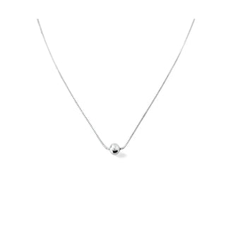 Colar veneziana com bola lisa 6mm banhado a prata 925 da UNA Semijoias.