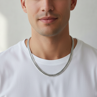 CORRENTE DE AÇO MASCULINO ELO GRUMET LARGO