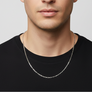 CORRENTE DE AÇO MASCULINO ELO TIPO CARTIER TAMANHO PEQUENO
