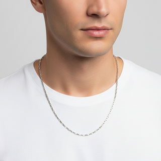 CORRENTE MASCULINO ELO TIPO CARTIER EM AÇO