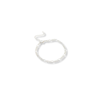 Pulseira fígaro prata e ouro 18K, design clássico e acabamento sofisticado UNA Semijoias.