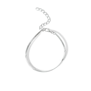 Pulseira fita delicada banhada a prata, UNA Semijoias.