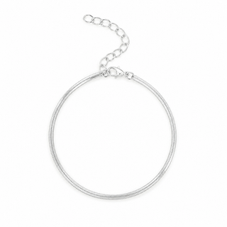 Pulseira fita delicada banhada a prata, UNA