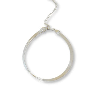 pulseira elo fita banhado a ródio