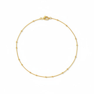 Pulseira rabo de rato com bolinhas banhada a ouro 18k e ródio, design delicado e acabamento premium UNA Semijoias.